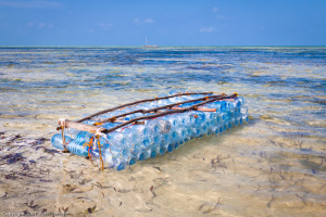 Makame's first bottleboat (photo copyright Peter Bennett 2012)